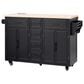 HOMLUX 56.5"" Kitchen Island with Drop Leaf in Black and Natural, , large