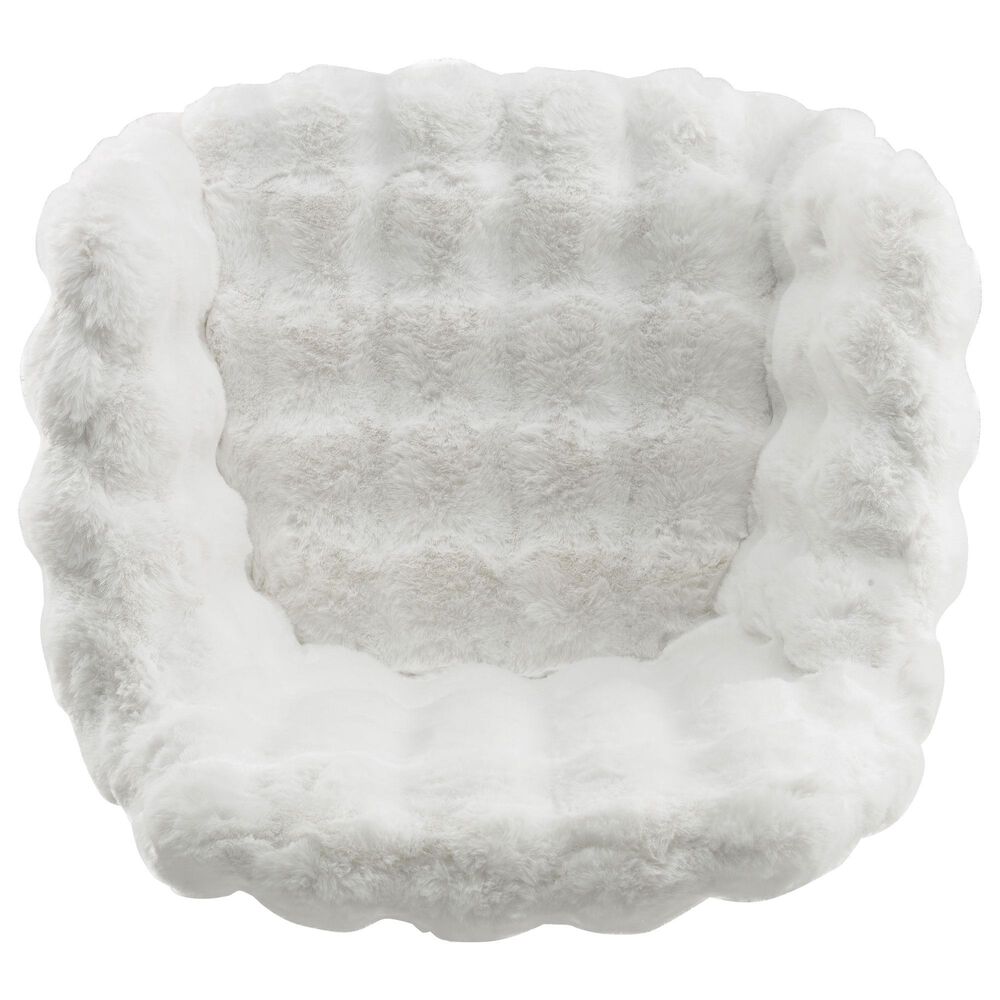 Linon Home Decor Fiona Office Chair with White Cloud Bubble Cushion in Silver, , large