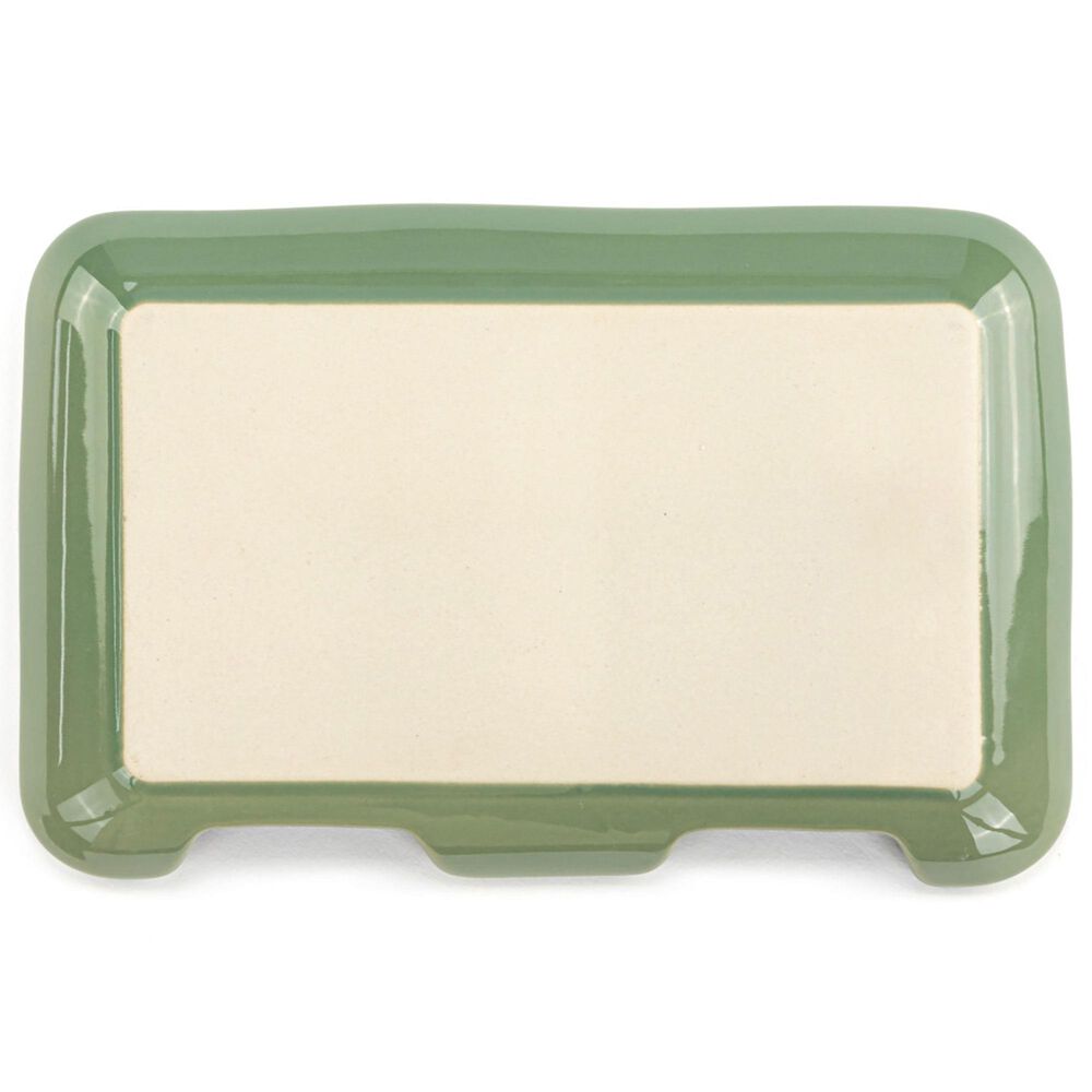 Demdaco Green Pressed Floral Double Spoon Rest, , large