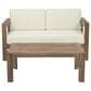 Hearth and Haven Genser 2-Piece Patio Conversation Set with Beige Cushion in Brown, , large