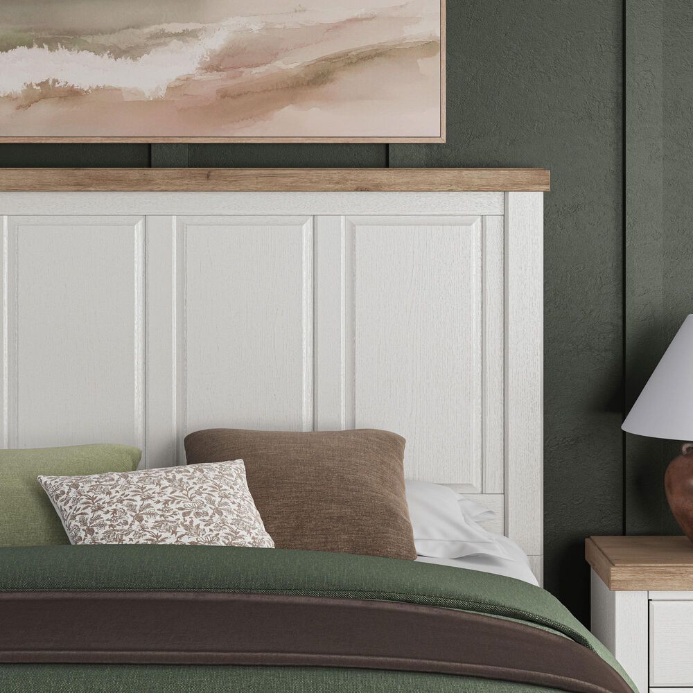Ashley Savonport King Panel Bed in White and Brown, , large
