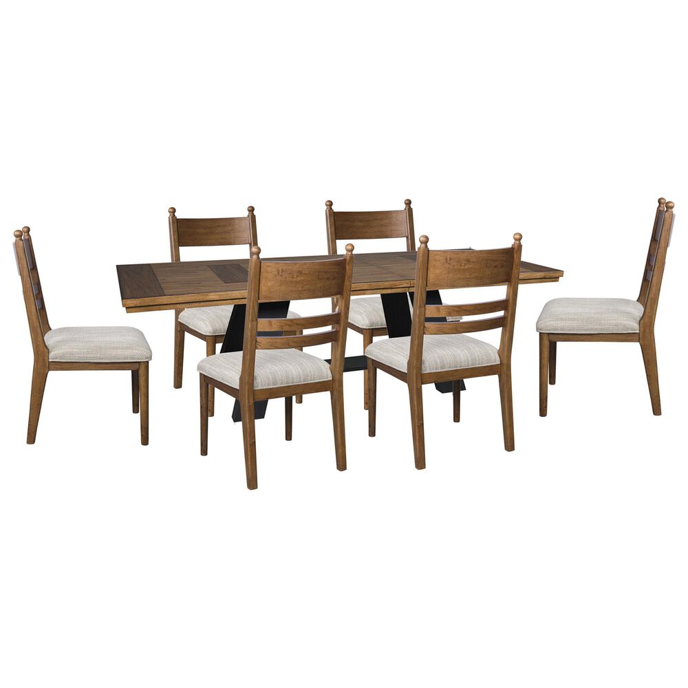 Ashley Greddinton 7-Piece Rectangular Extension Dining Set in Medium Brown and Black, , large