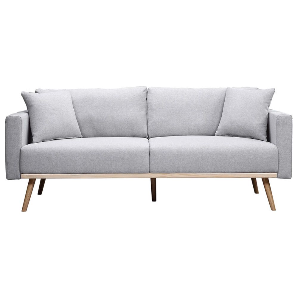 HOMLUX 75" Stationary Sofa with USB Ports in Light Gray, , large