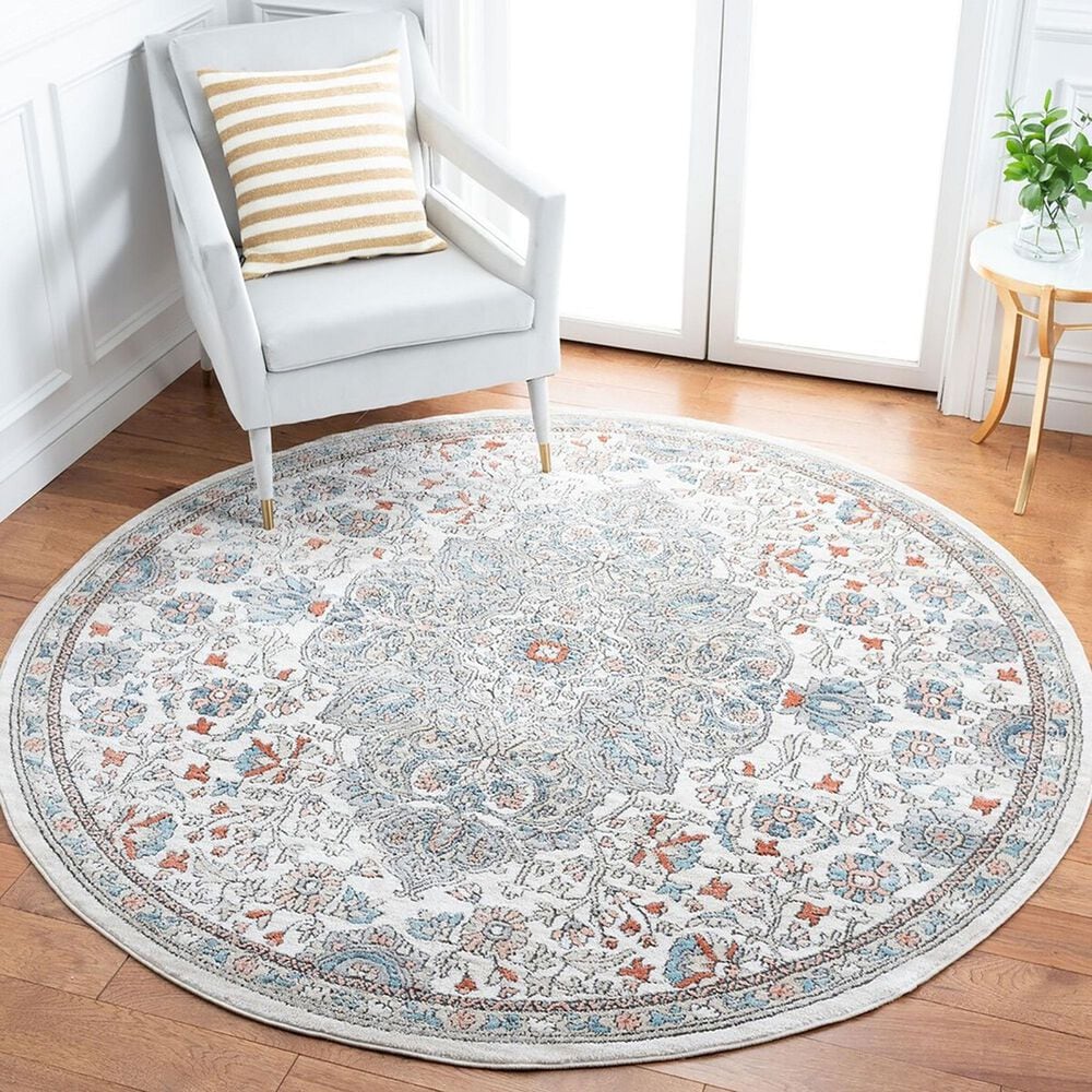 Safavieh Oregon 6&#39;7&quot; Round Grey and Ivory Area Rug, , large