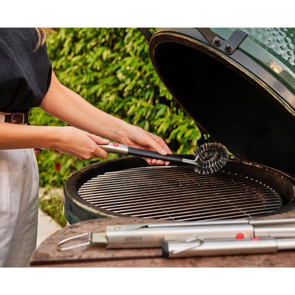 Joseph Joseph GrillOut BBQ Cleaning Brush with Retractable Head in Stainless Steel and Black, , large