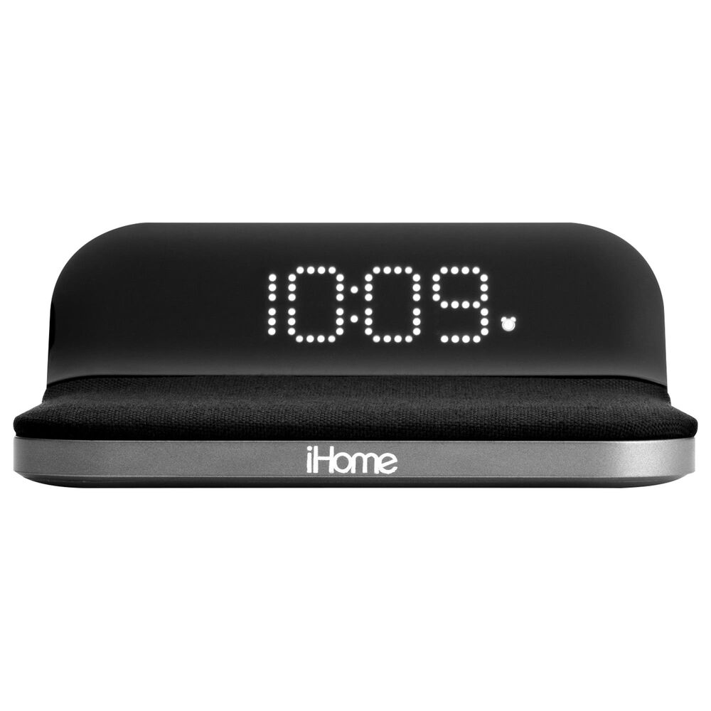 iHome Alarm Clock with Qi Wireless Charging and USB Charging in Black, , large