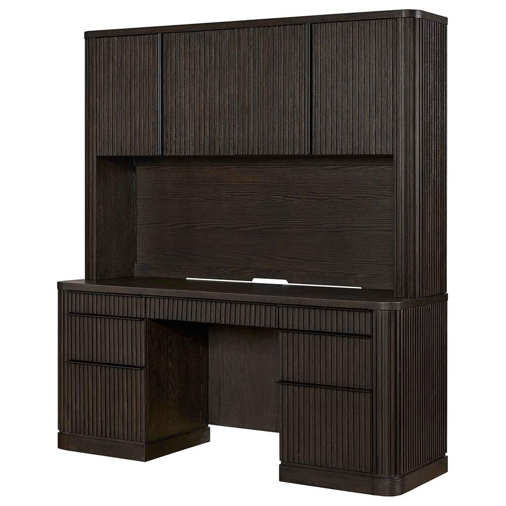 Wycliff Bay Tulane Office Credenza with Hutch in Dark Chocolate, , large
