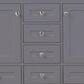 Lexora Home Dukes 48" Double Bathroom Vanity in Dark Grey with 2 cm White Quartz Top and Rectangular Sinks, , large