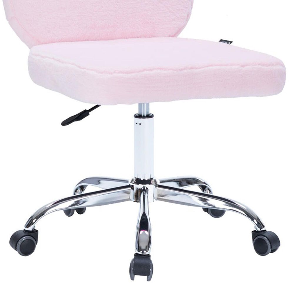 Impressions Vanity Hello Kitty Teddy Fur Swivel Vanity Chair in Silver, , large