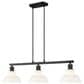 Golden Lighting Carver 3-Light Linear Pendant with Vintage Milk Shade in Matte Black, , large
