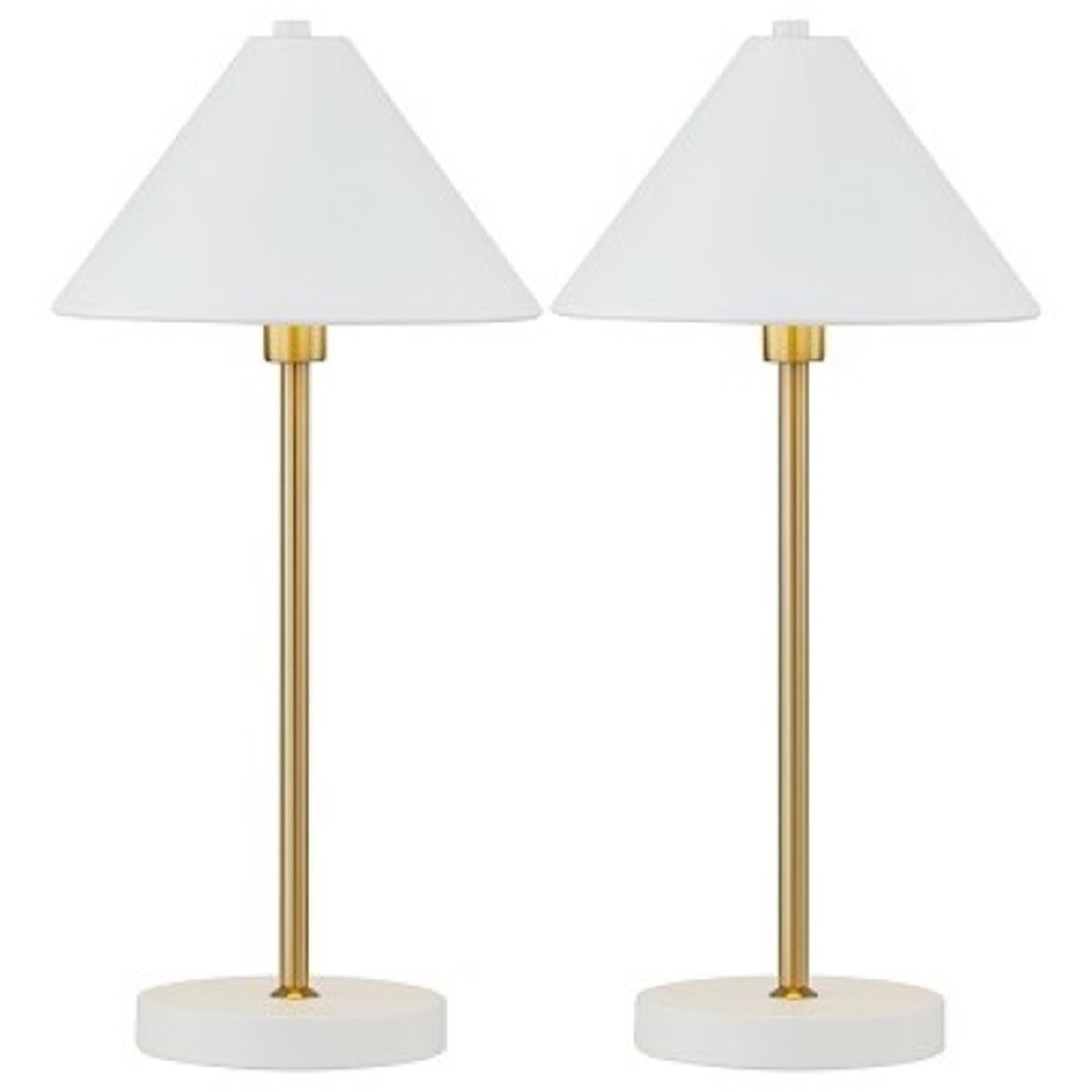 Anthony California 21 Table Lamp in White and Gold Set of 2