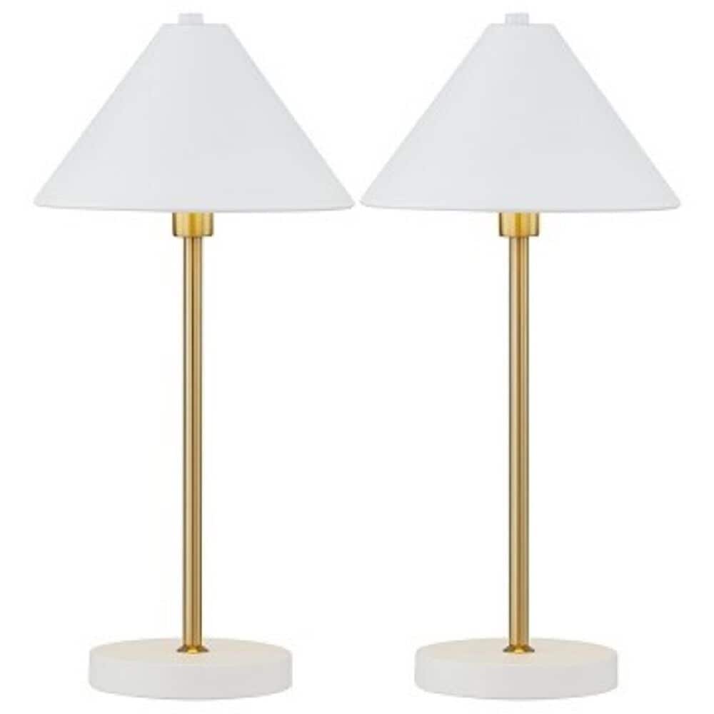 Anthony California 21&quot; Table Lamp in White and Gold &#40;Set of 2&#41;, , large