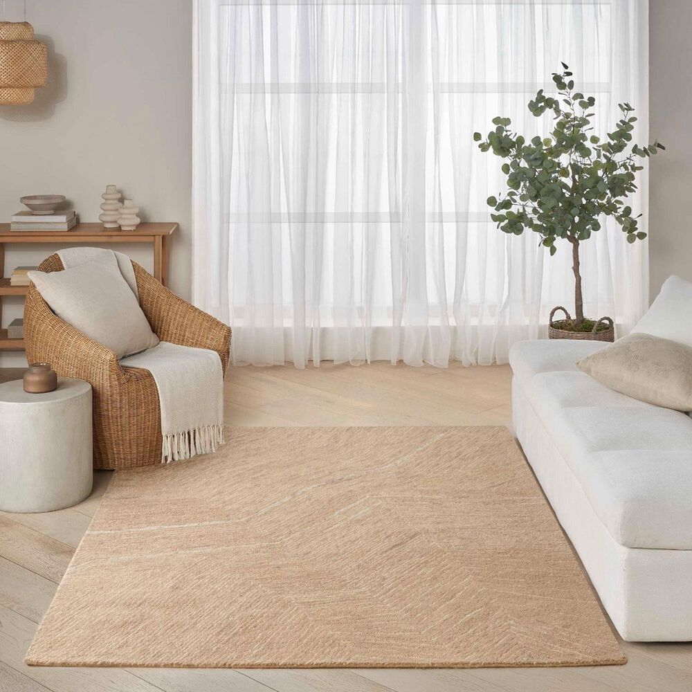 Nourison Pure Angles Camel 3&#39;9&quot; x 5&#39;9&quot; Area Rug, , large