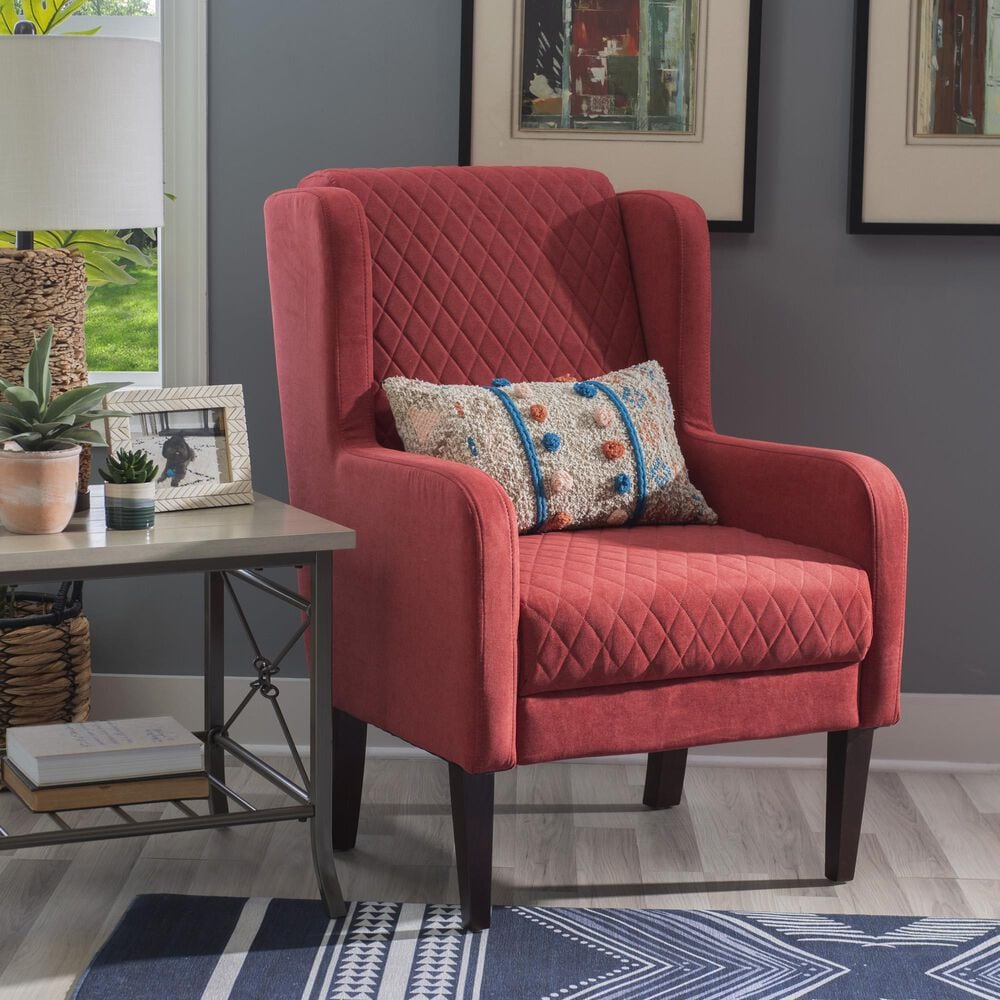 Linon Home Decor Jerika Accent Chair in Rust, , large