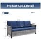 Sunwell Garden 5-Piece Patio Chat Set with Two Stationary Chairs in Navy, , large