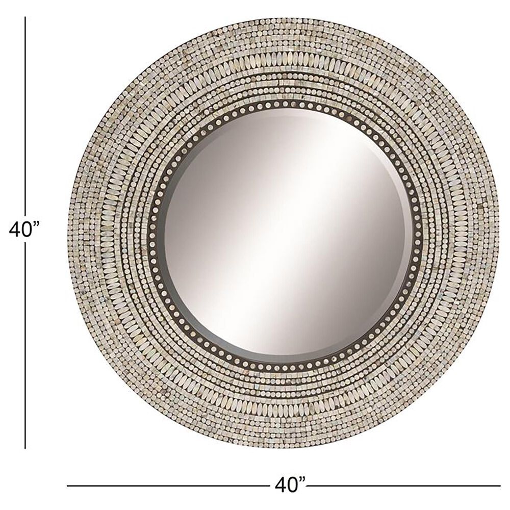 Maple and Jade Mother of Pearl Wall Mirror in Gray, , large