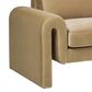 Jennifer Taylor Home Mason Stationary Sofa in Camel Brown Beige Velvet, , large