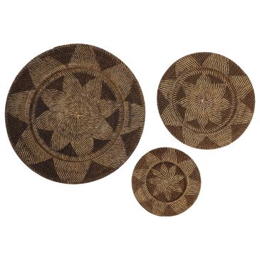 Maple and Jade 28" x 28" Round Wall Decor in Beige and Mocha (Set of 3), , large