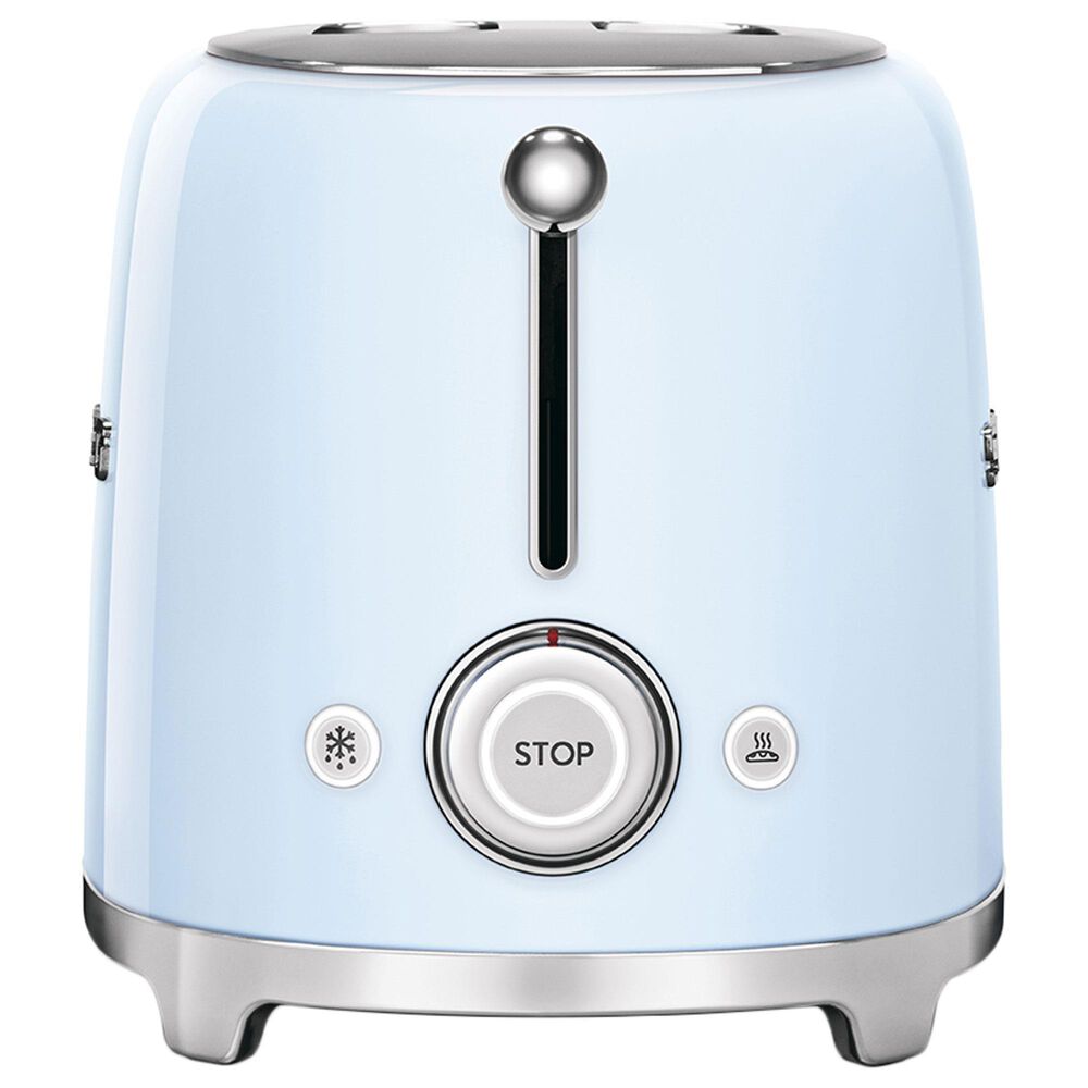 Smeg 2-Slice Retro Style Toaster in Pastel Blue and Stainless Steel, , large
