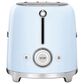 Smeg 2-Slice Retro Style Toaster in Pastel Blue and Stainless Steel, , large