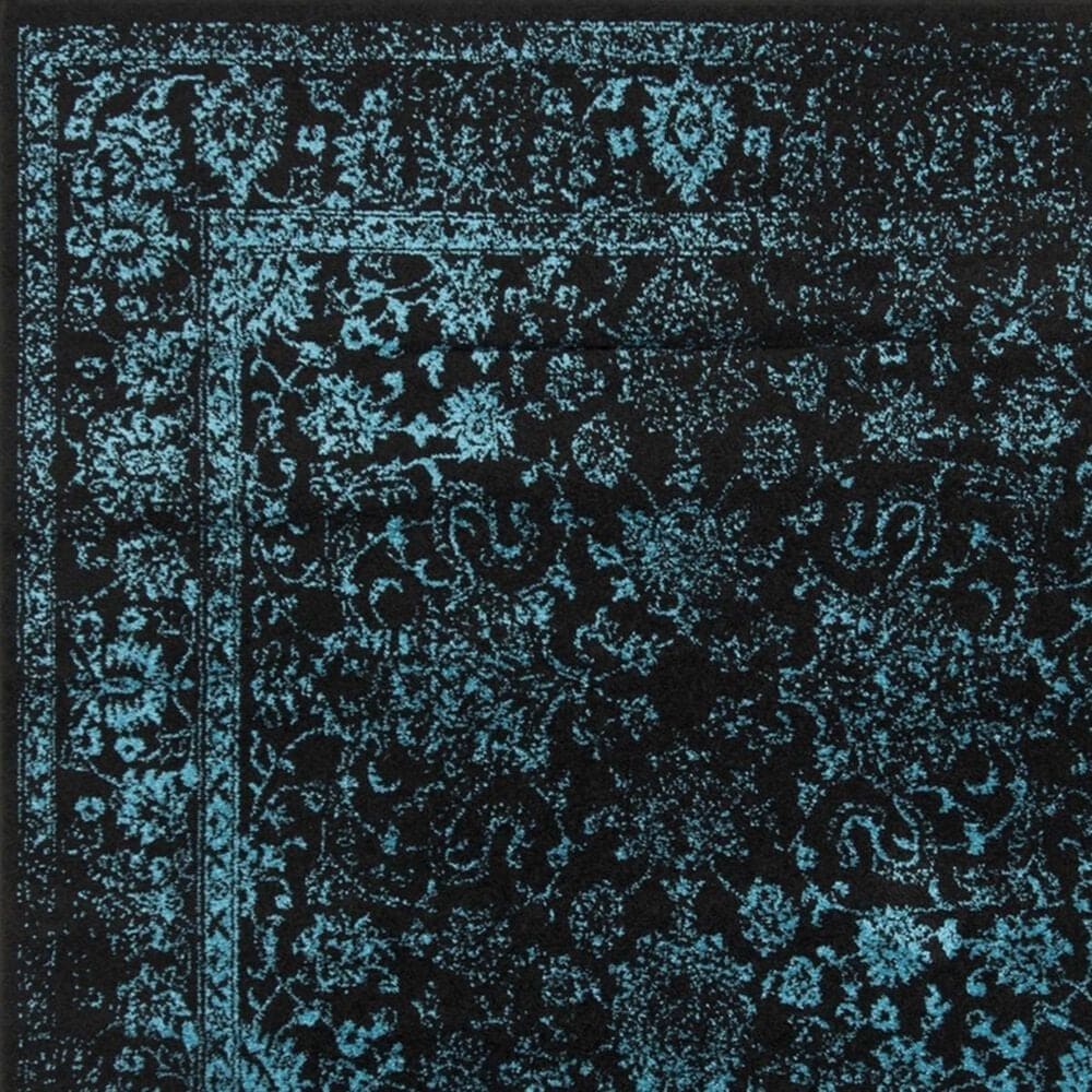 Safavieh Adirondack ADR109K 6&#39; Round Black and Teal Area Rug, , large