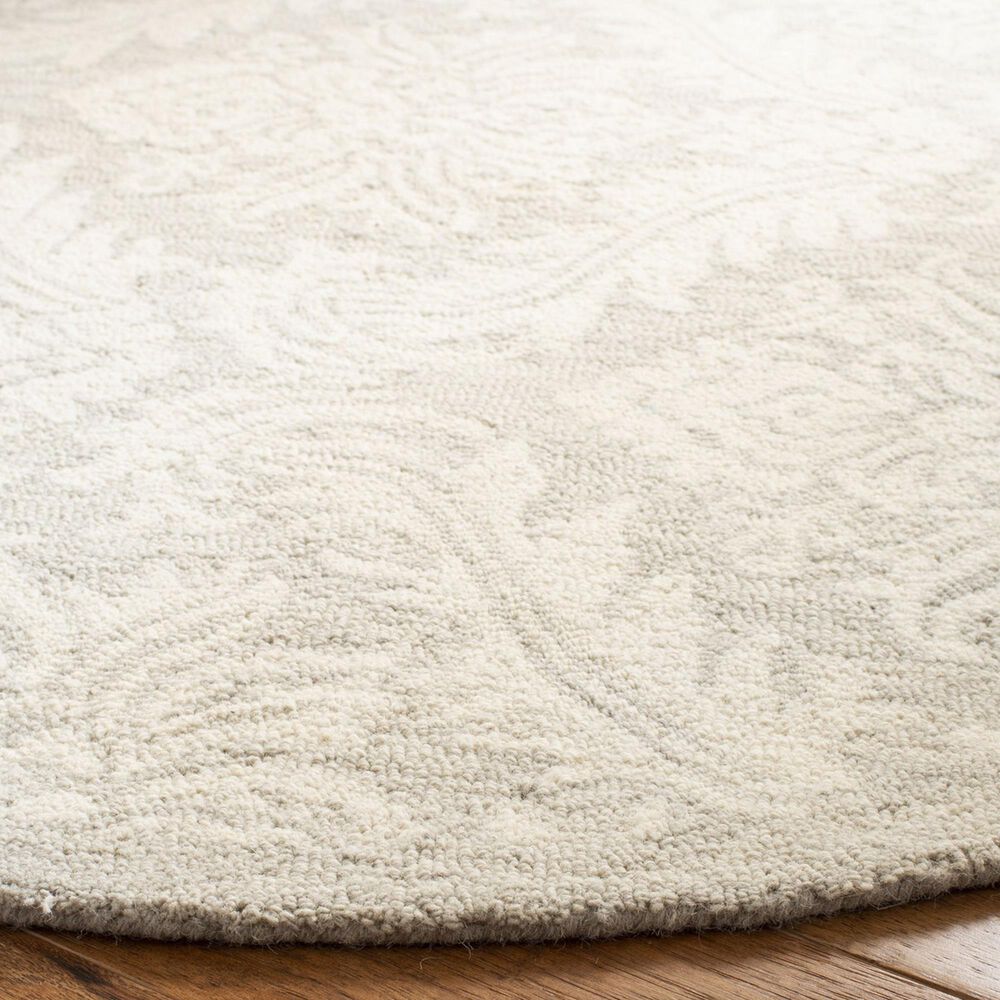 Safavieh Micro-Loop 5&#39; Round Silver Area Rug, , large