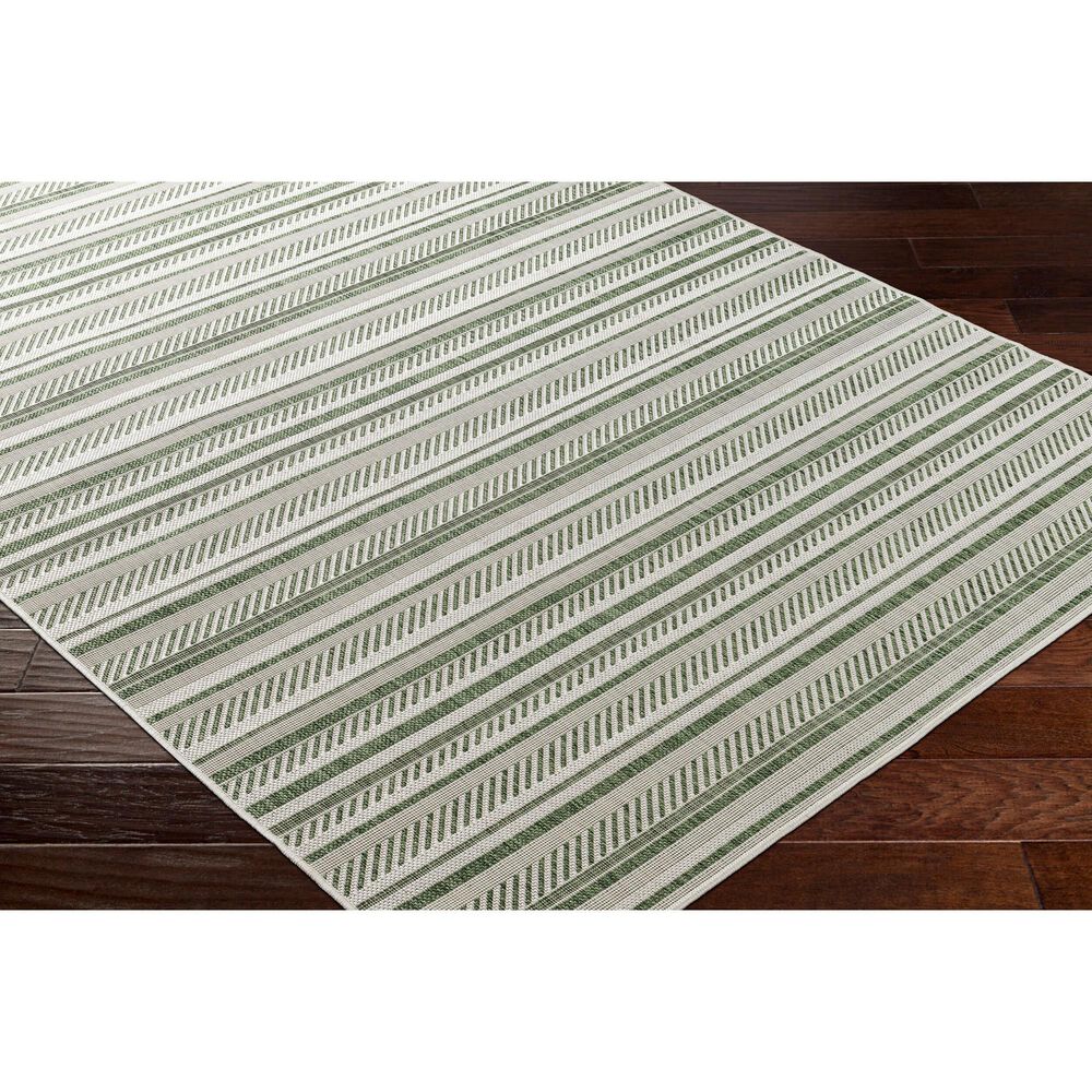 Surya Eagean EAG-2422 Grass Green, Ivory, Dark Green and Seafoam 8&#39;10&quot; x 12&#39; Indoor/Outdoor Area Rug, , large