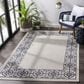 Safavieh Bermuda Floral 4" x 6" Ivory and Charcoal Indoor/Outdoor Area Performance Rug, , large