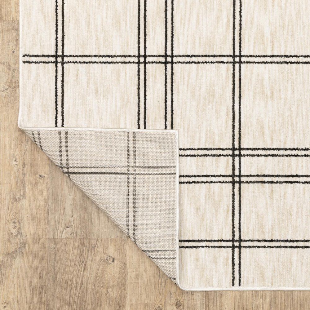 ROW by Oriental Weavers Hunter Plaid Beige and Black 5'3" x 7'6" Area Rug, , large