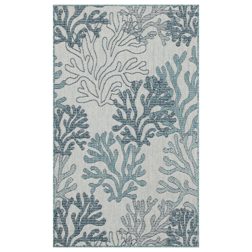 Nourison Garden Oasis Nautical Blue 3&#39; x 5&#39; Indoor/Outdoor Area Rug, , large