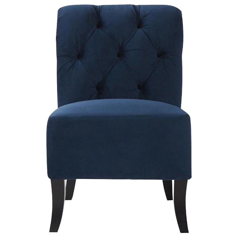 Hughes Furniture Armless Chair in Bing Indigo Velvet, , large