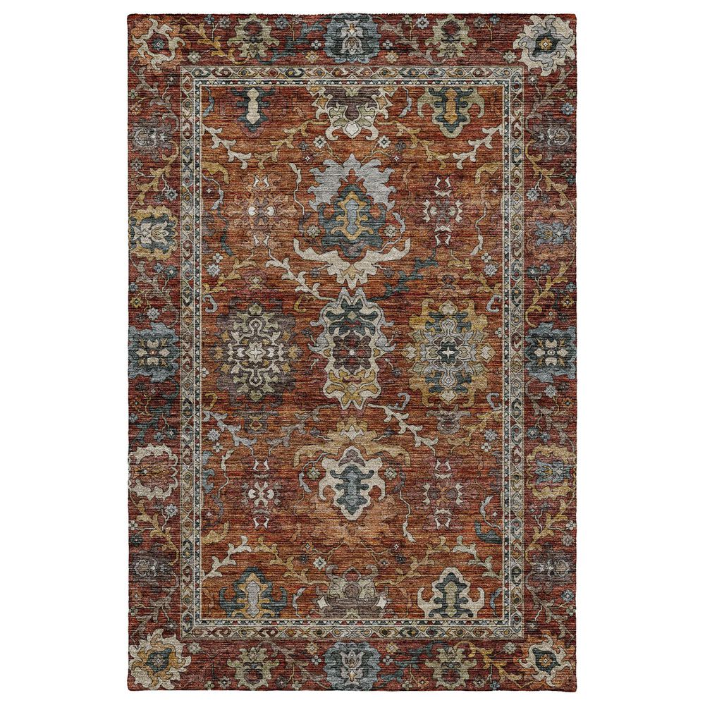 Dalyn Rug Company Silk Road Paprika, Chocolate, Ivory, Gold, Copper, Blue, Teal and Mocha 10" x 14" Area Rug, , large