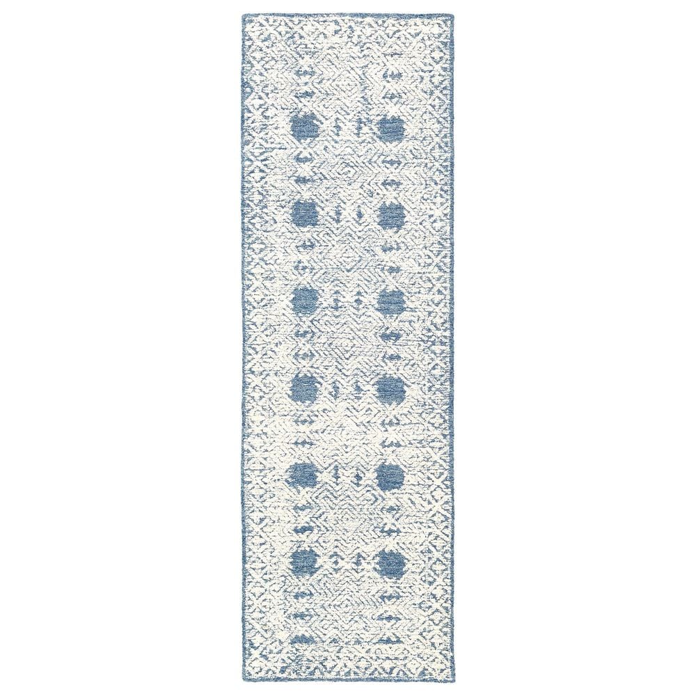 Surya Louvre LOU-2300 2"6" x 8" Navy, Cream and Ice Blue Scatter Rug, , large