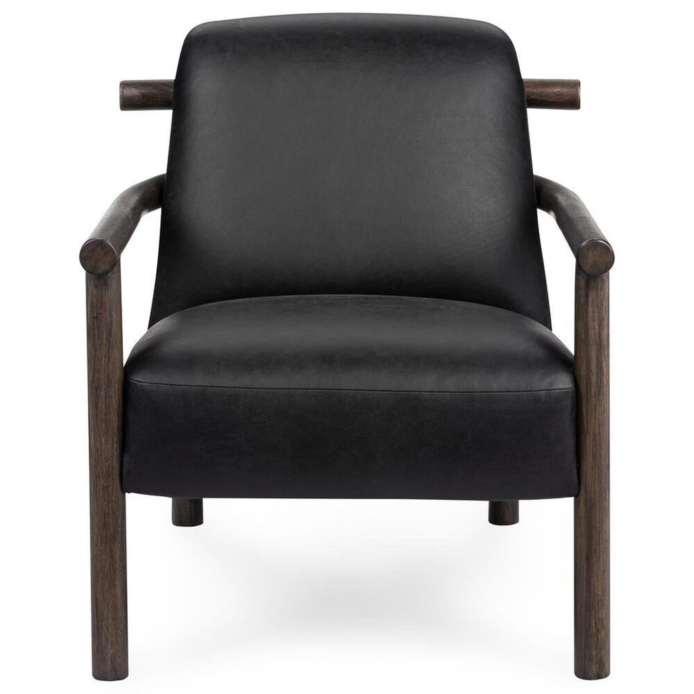 Classic Home Azoria Leather Accent Chair in Black, , large