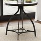 Linon Home Decor Hawkford Adjustable Round Bar Table in Grey and Gunmetal - Table Only, , large