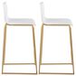 Lumisource Mara Barstool with White Cushion in Gold (Set of 2), , large