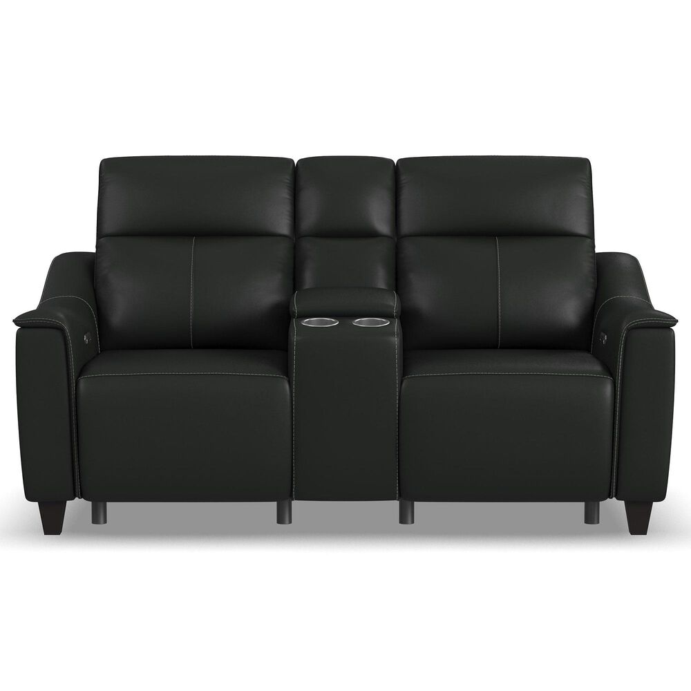 Flexsteel Latitudes Power Reclining Loveseat with Console and Power Headrest in Coal, , large