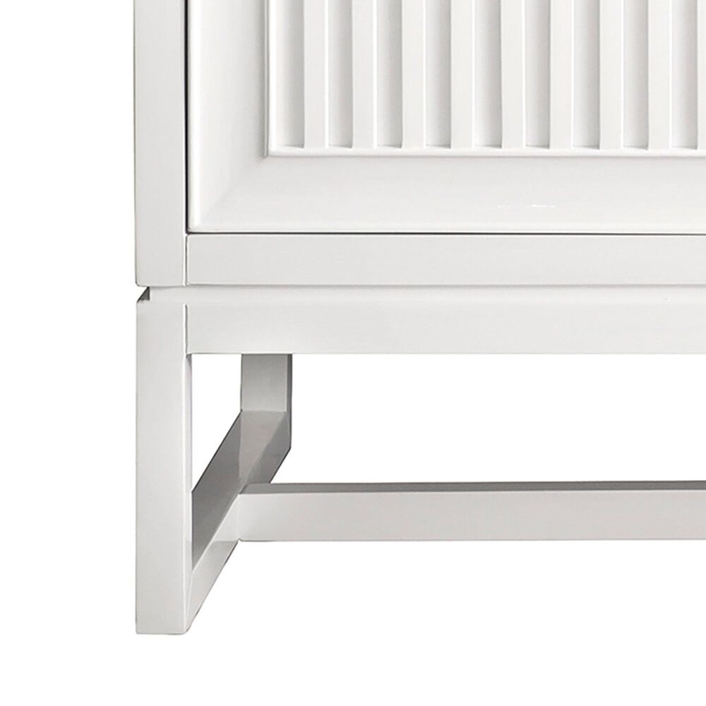 James Martin Vanities Athens 60" Single Bathroom Vanity in Glossy White with 3 cm White Zeus Quartz Top and Rectangular Sink, , large