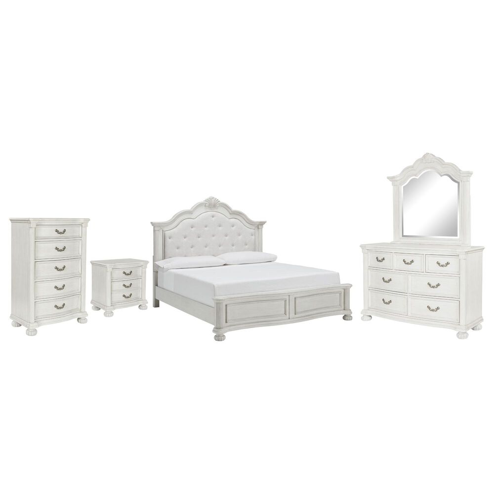 Ashley Montelaine 5-Piece King Panel Bedroom Set in Antique White, , large