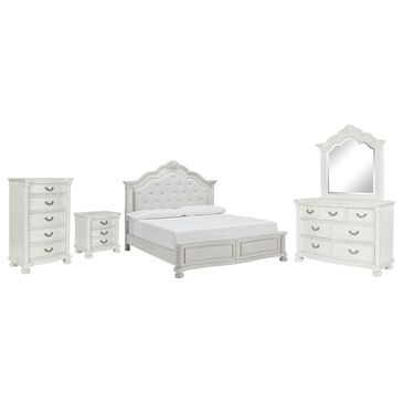 Ashley Montelaine 5-Piece King Panel Bedroom Set in Antique White, , large