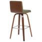 Armen Living Vienna Swivel Bar Height Stool with Vintage Green Upholstery in Walnut, , large