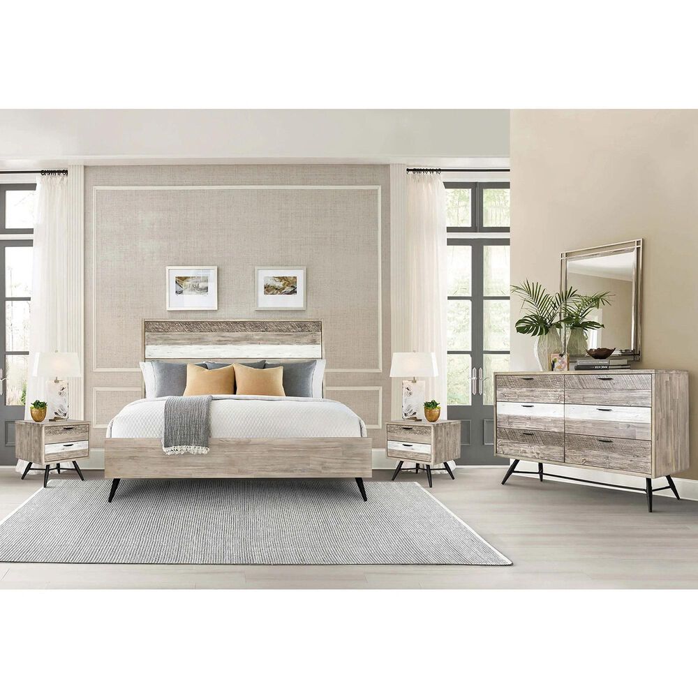 Blue River Bridges 4-Piece Queen Bed Set in Natural and Gray, , large