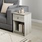 HOMLUX 1-Drawer Modern Nightstand with Knob Handle in French Oak Grey, , large