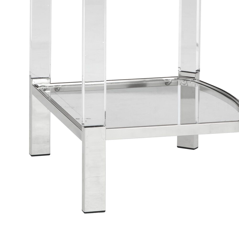 Ashley Chaseton Accent Table in Clear and Silver, , large