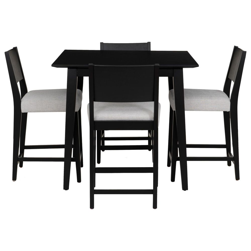Linon Home Decor Cadence 5-Piece Counter Height Dining Set in Black Lacquer, , large
