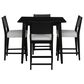 Linon Home Decor Cadence 5-Piece Counter Height Dining Set in Black Lacquer, , large