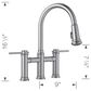 Blanco Empressa Pull-Down Bridge Faucet 1.5 GPM in PVD Steel, , large