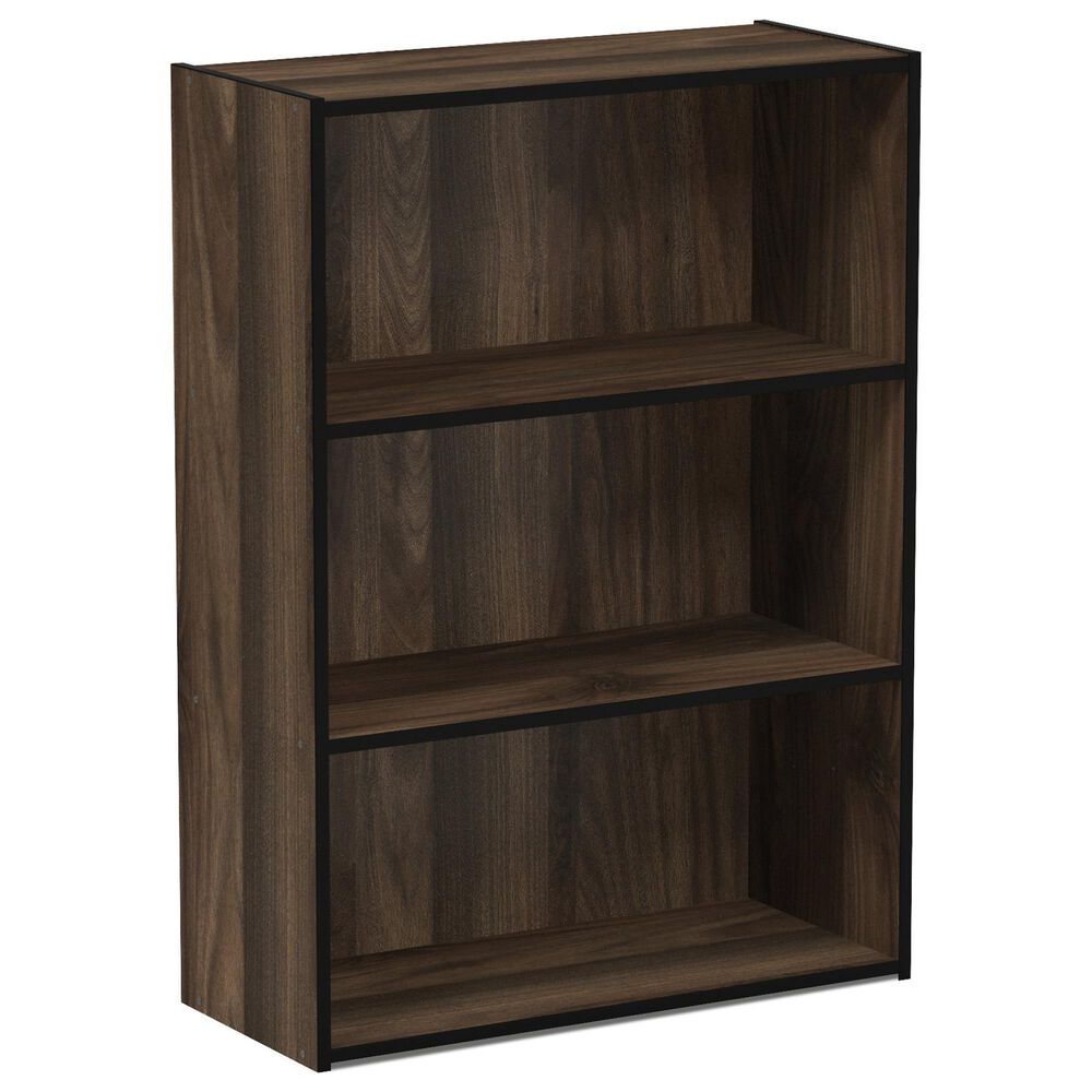 HOMLUX 3-Tier Open Shelf Bookcase in Columbia Walnut, , large