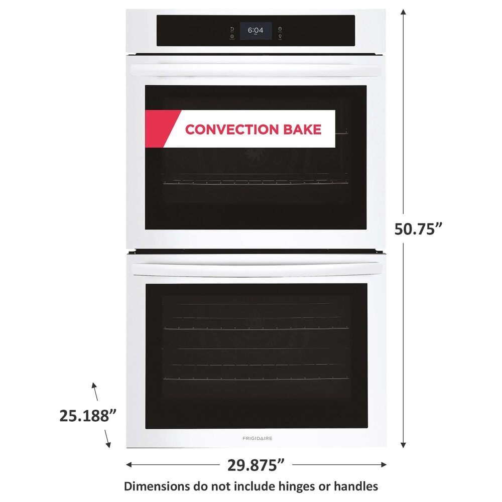 Frigidaire 30&quot; Double Electric Wall Oven with Fan Convection in White, , large