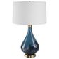 Uttermost Riviera Table Lamp in Blue and Antique Brass, , large